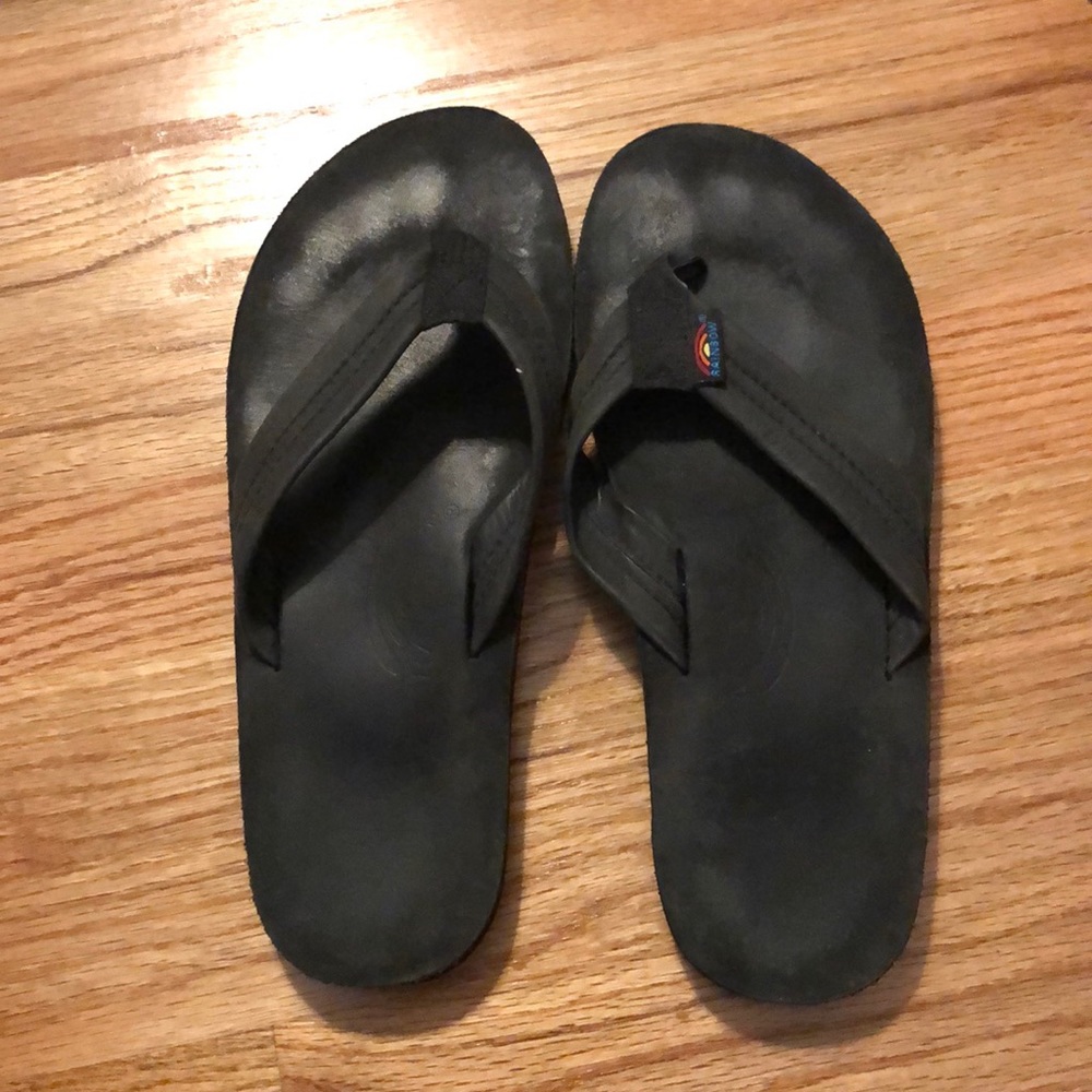 Black Rainbow Flip Flops